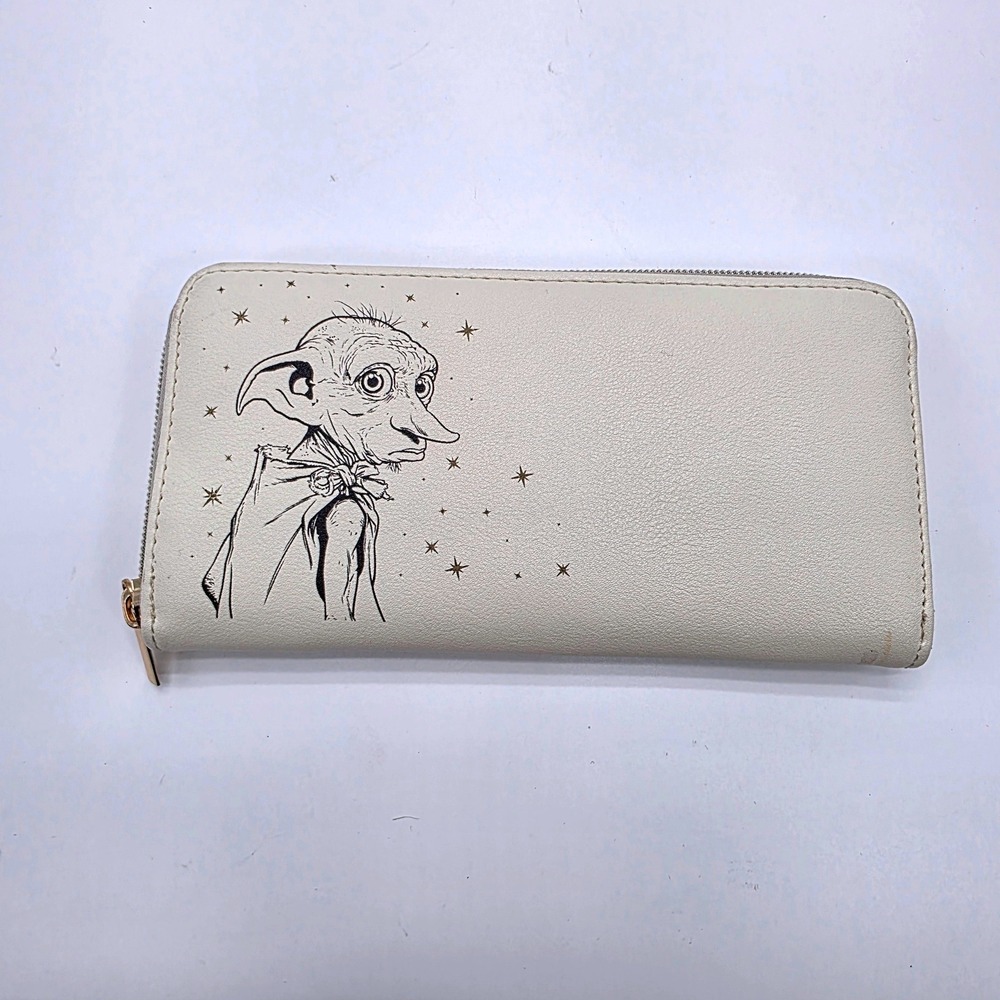 Harry Potter Dobby Free Elf Zip Around Wallet Cream Faux Leather Wizarding World